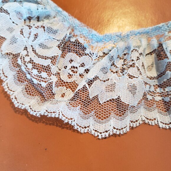 Ruffled Chantilly Lace Trim - Light Blue  2.5" wide x 10 Yards - Picture 3 of 6